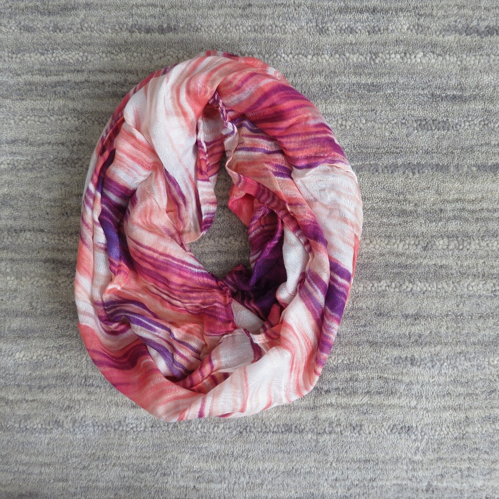 Charming Charlie Orange and Purple Infinity Scarf